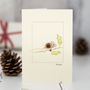 Christmas Card With A Field Mouse And Holly, thumbnail 1 of 4