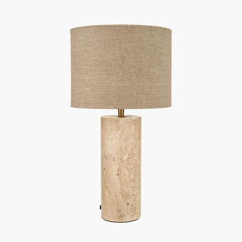 Costal Muted Tones Limestone Cylinder Table Lamp, 5 of 9