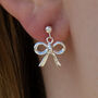 Sterling Silver Bow Earrings, thumbnail 3 of 7
