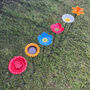 Set Of Six Cast Iron Flower Dish Bird Feeders, thumbnail 2 of 7