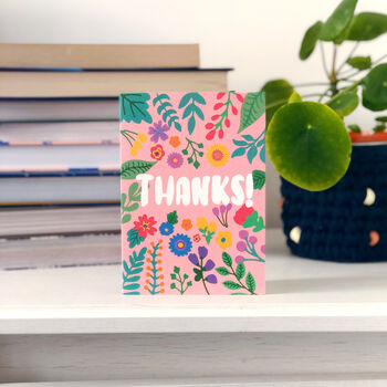 Colourful Floral Card 'Thanks', 2 of 3