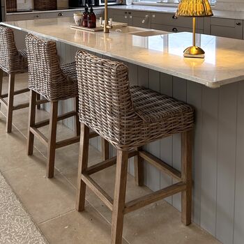Rattan Kitchen Stool Two Seat Heights, 2 of 6