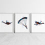 Set Of Three Skydiving Prints, thumbnail 1 of 5