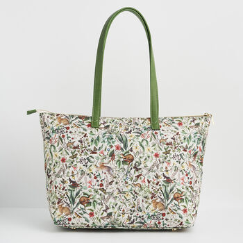 Green Garden Floral Grab Tote, 4 of 8