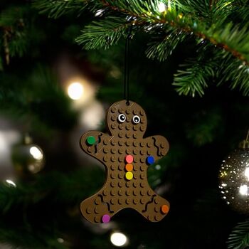 Personalised Lego Compatible Gingerbread Chistmas Tree Decoration, 4 of 6