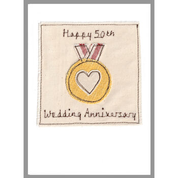 Personalised Gold Medal 50th Anniversary Card, 7 of 11