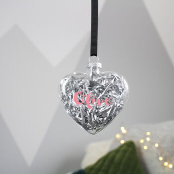 Personalised Filled Glass Bauble Christmas Decoration, 4 of 8