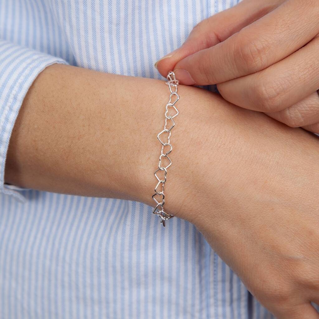 Sterling Silver Hearts Bracelet By attic