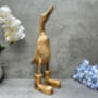 Hand Carved Bamboo Wood Duck Figurine 34cm, thumbnail 4 of 12