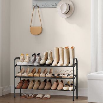 Expandable Metal Shoe Rack Adjustable Shoe Organiser, 3 of 6