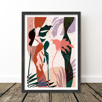 Warm Tone Tropical Leaf Silhouette Art Print, 9 of 10