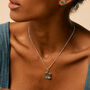 Lotus Flower Green Onyx Silver Necklace, thumbnail 3 of 8