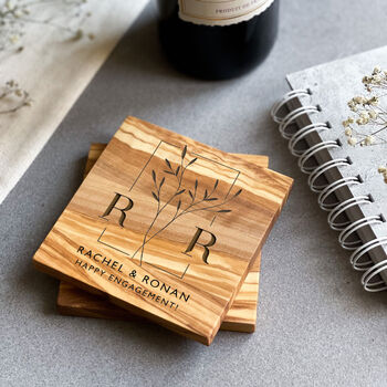 Personalised Olive Wood Coaster 24 Design Choices, 2 of 11