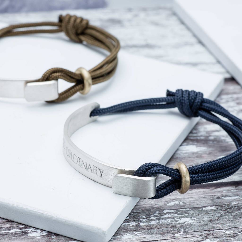 Men's Personalised Rope Bangle By Chambers & Beau