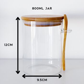 Glass Jar With Bamboo Lid And Spoon, 4 of 12