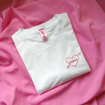 Personalised Love Heart Hand Embroidered T Shirt, 2 of 8