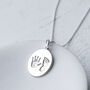 Personalised Hand And Footprint Silver Oval Necklace, thumbnail 2 of 8