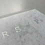 Handprinted RSVP Marble Card, thumbnail 2 of 2