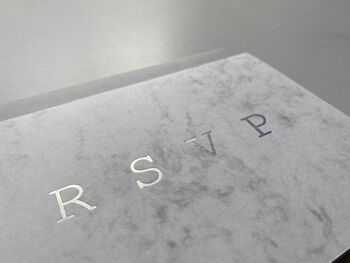 Handprinted RSVP Marble Card, 2 of 2