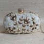 Off White Oval Floral Clutch, thumbnail 6 of 11