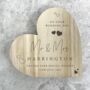 Personalised Wedding Script Text Wooden Freestanding Heart, thumbnail 2 of 6