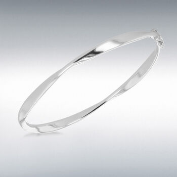 Elegant Sterling Silver Twisted Bangle, 4 of 7