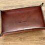 Personalised Rectangle Spanish Brown Leather Desk Tray, thumbnail 12 of 12