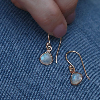 Rose Gold Vermeil Mini Heart Gemstone Earrings, 5 of 7