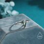 Sterling Silver One Carat Rhombus Cut Moss Agate Classic Single Stone Engagement Ring, thumbnail 1 of 12