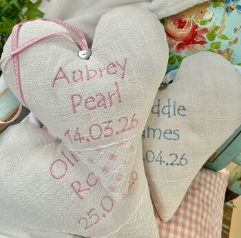 Linen Baby Name Heart, 6 of 12