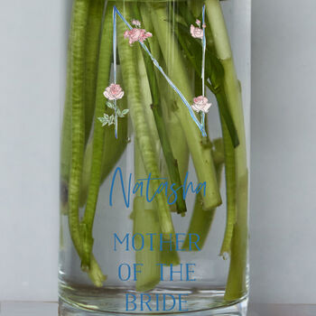Birth Flower Initial Wedding Party Glass Vase, 2 of 5