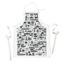 Liverpool Illustrated Black And White Apron, thumbnail 7 of 9