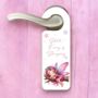 Personalised Bright Pink Fairy Sleeping Door Hanger, thumbnail 1 of 2