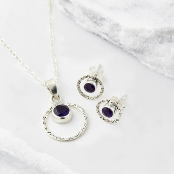 Infinity Bliss Amethyst Silver Pendant Necklace, 3 of 9