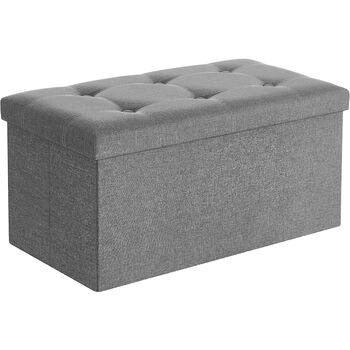 80 L Ottoman Storage Bench Footstool Chair Padded Seat, 7 of 8