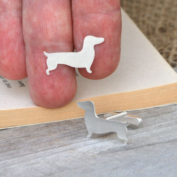 Dachshund Cufflinks In Sterling Silver Personalised, 4 of 5