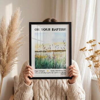 Personalised Baptism Gift Print For Adults, Meadow Design, 10 of 10