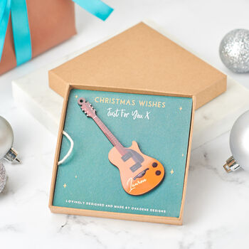 Personalised Guitar Christmas Tree Decoration, 2 of 7