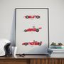 Iconic Ferrari Race Car Collection Print, thumbnail 1 of 2