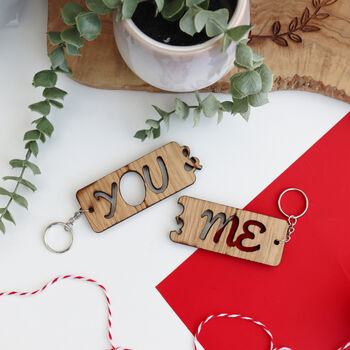 You And Me Interlocking Key Rings For Valentine's, 4 of 4