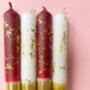 White, Gold And Red Glitter Christmas Candles 'Plum Puddings', thumbnail 3 of 5