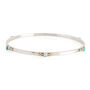 Rajput Serenity Sterling Silver Turquoise And Pearl Birthstone Stacking Bangle, thumbnail 4 of 7