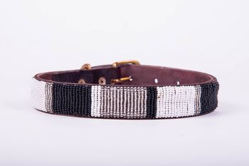 Leather Beaded Dog Collar, 9 of 12
