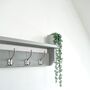 All Grey Coat Rack With Shelf, Shelf 10cm Deep, Shelf With Hooks, Black, Silver, Bronze, Copper, Chrome, Brass Hooks, Painted In F And B No.265, thumbnail 1 of 7