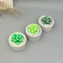 Green Succulent Candles In Handmade Concrete Pots, thumbnail 4 of 12