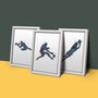 Set Of Three Goalkeeper Wall Art Prints, thumbnail 1 of 5