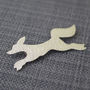 Sterling Silver Watercolour Small Fox Brooch, thumbnail 2 of 3