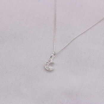 925 Sterling Silver Dainty Or Half Moon Necklace, 3 of 6