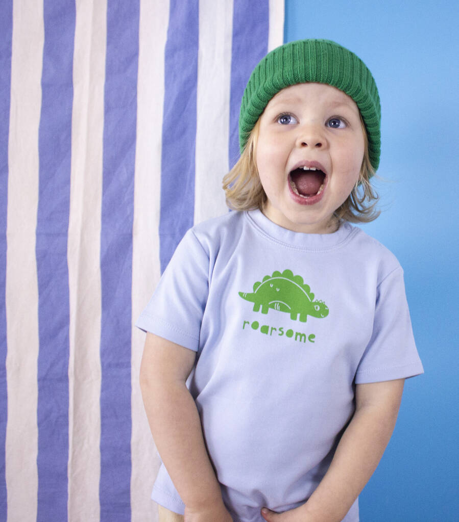Roarsome Toddler Dinosaur Organic T Shirt, 1 of 4