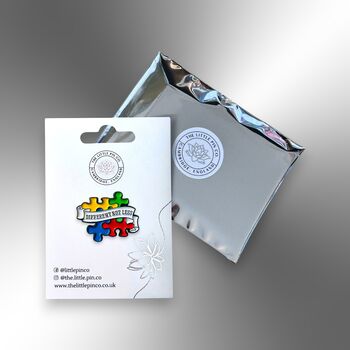Different Not Less Spectrum Puzzle Enamel Pin Badge, Neurodivergent, Asperger's Syndrome, Autism Awareness Gifts, 5 of 8